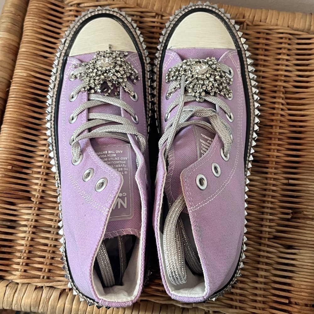 Free People x Nan-Ku Cruise Studded High Top Sneakers Size 9 NIB - Picture 14 of 16